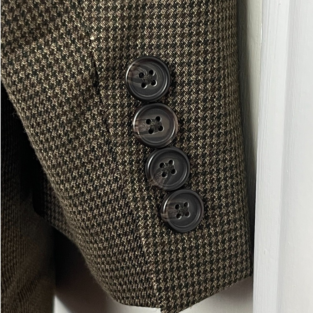Ralph Lauren Blazer Mens‎ 42L Rayon Brown Houndstooth Summer Sport Coat 2-Button - Picture 3 of 10